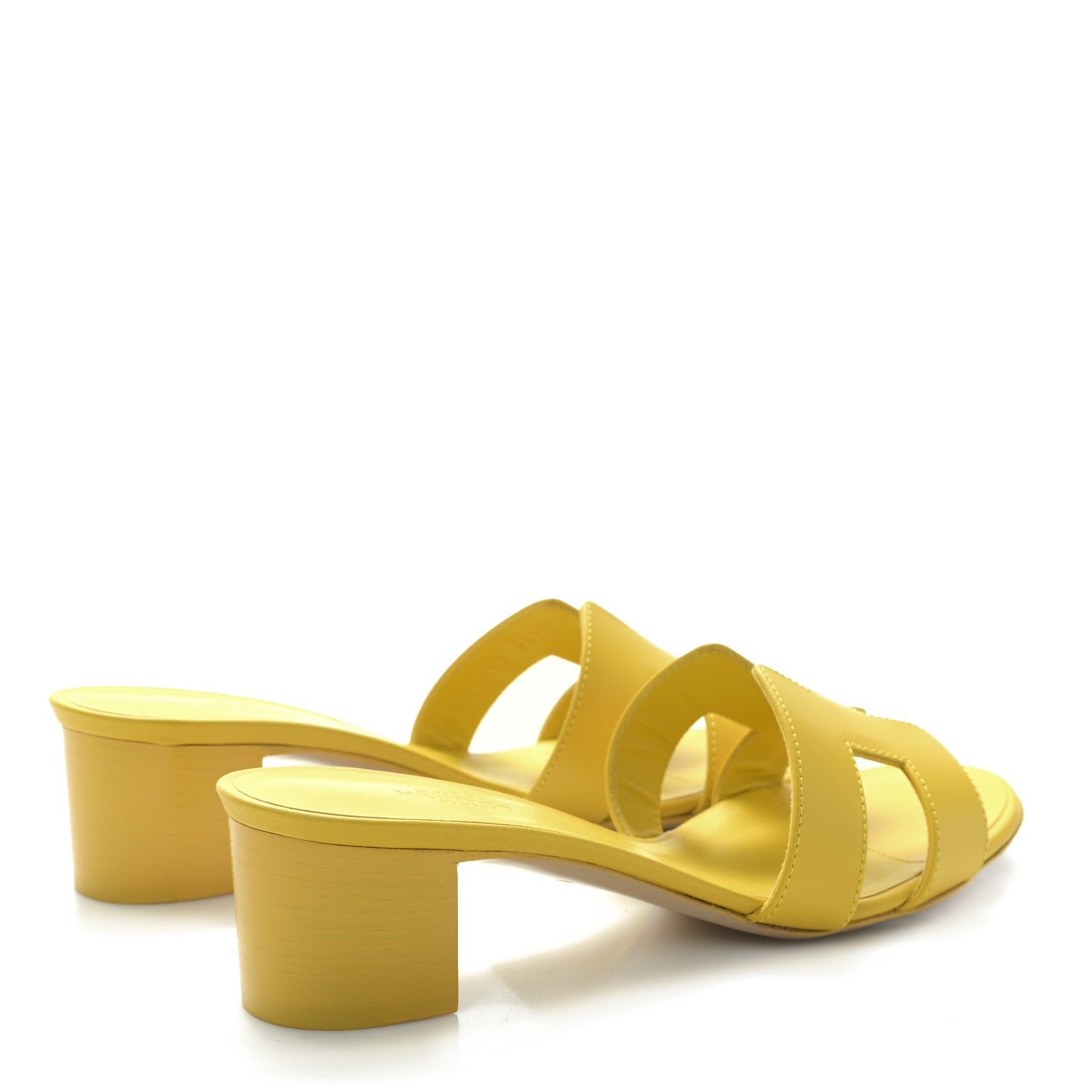 Hermes Calfskin Oasis Sandals 36.5 Jaune Pollen 4 of 8
