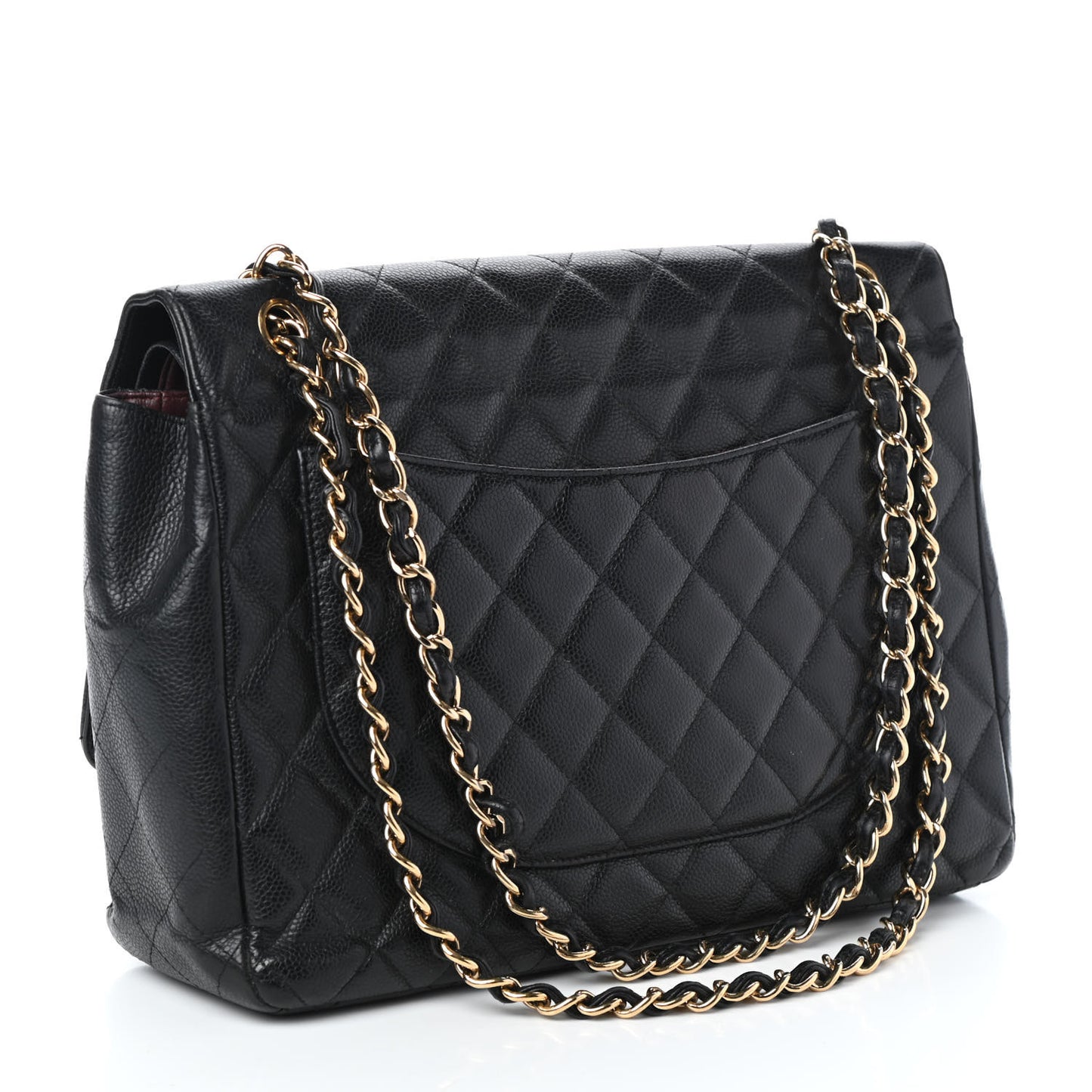 Caviar Quilted Maxi Double Flap Black