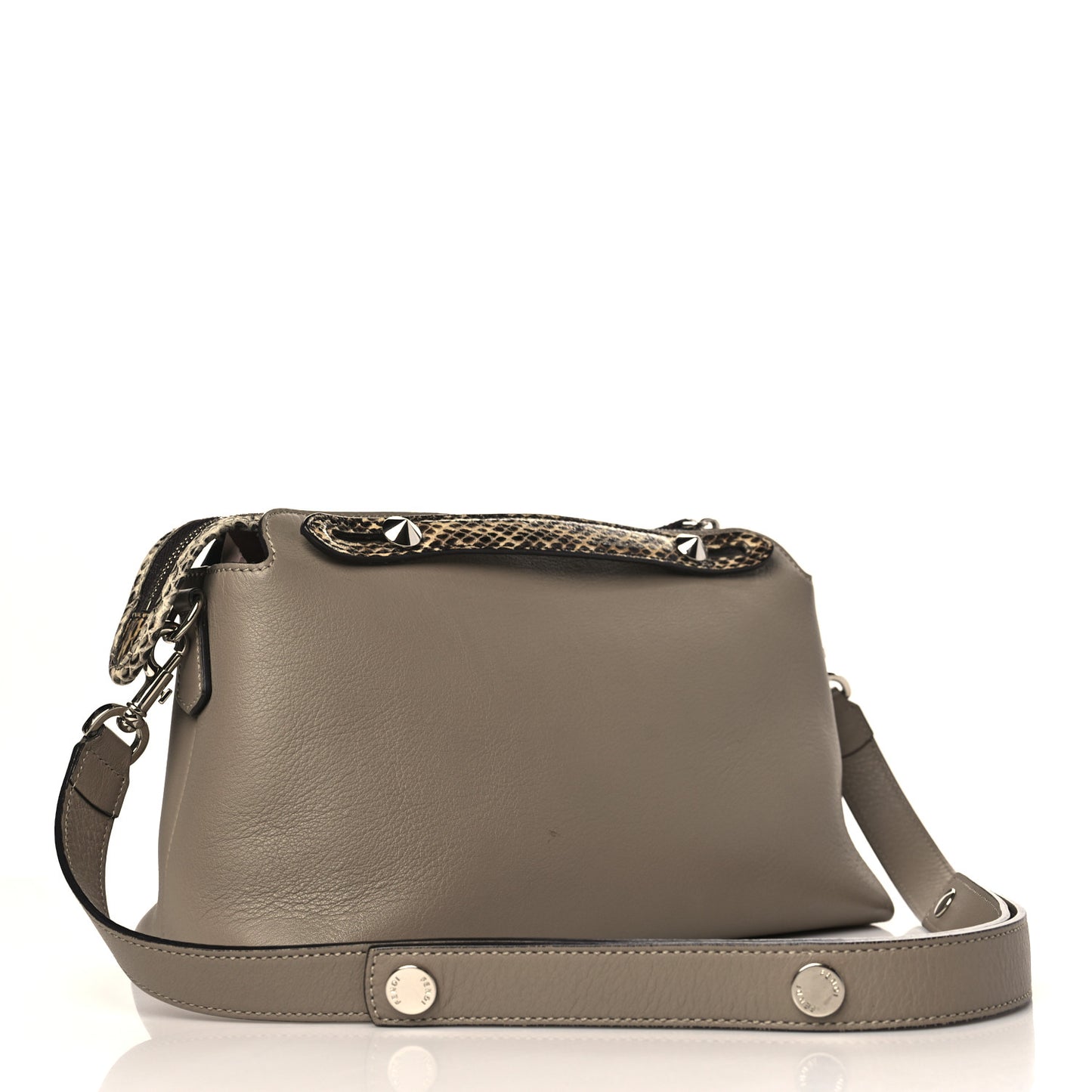 Vitello Dolce Elaphe Medium By The Way Boston Bag Tortora Multicolor