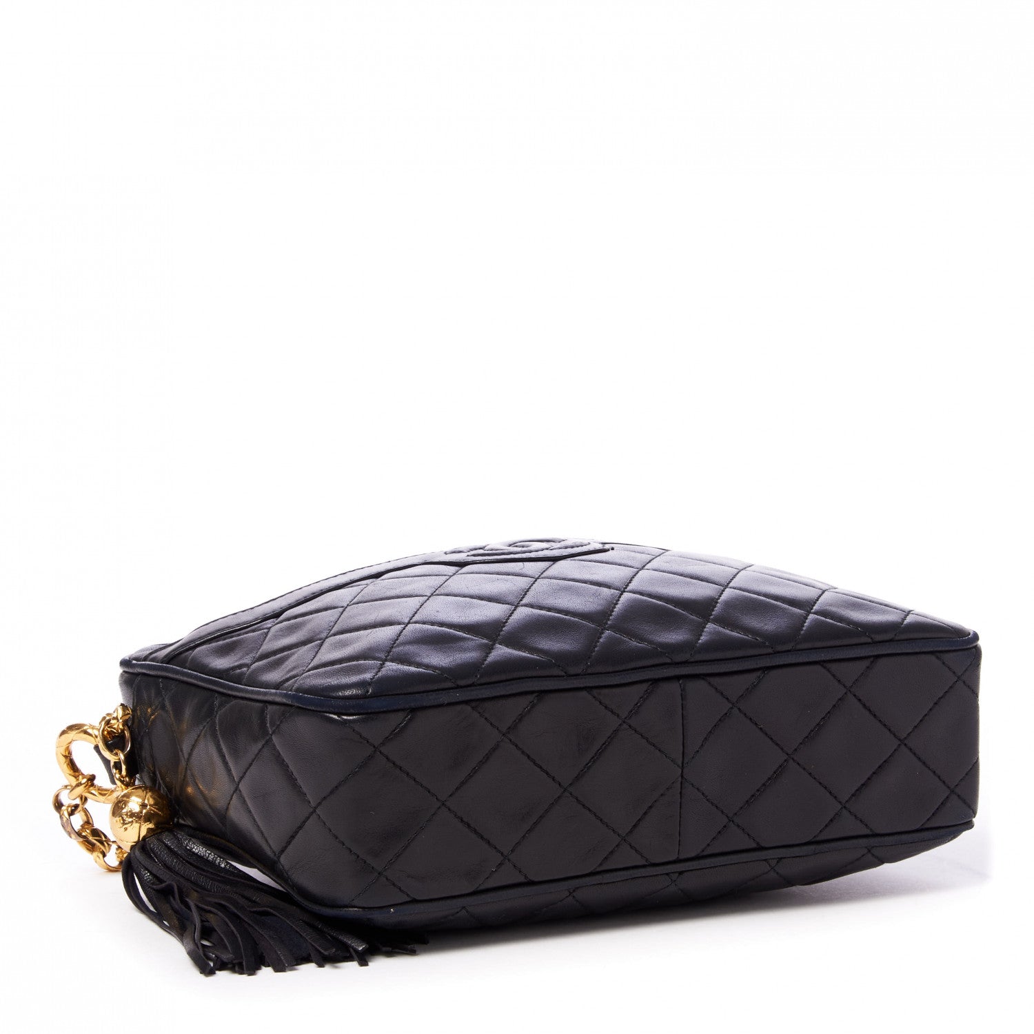 Chanel Lambskin Quilted CC Tassel Camera Case Black 3 of 10