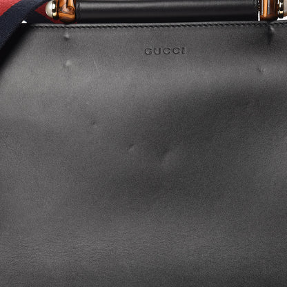 Gucci Nappa Bamboo Web Medium Nymphaea Top Handle Bag Black 12 of 12