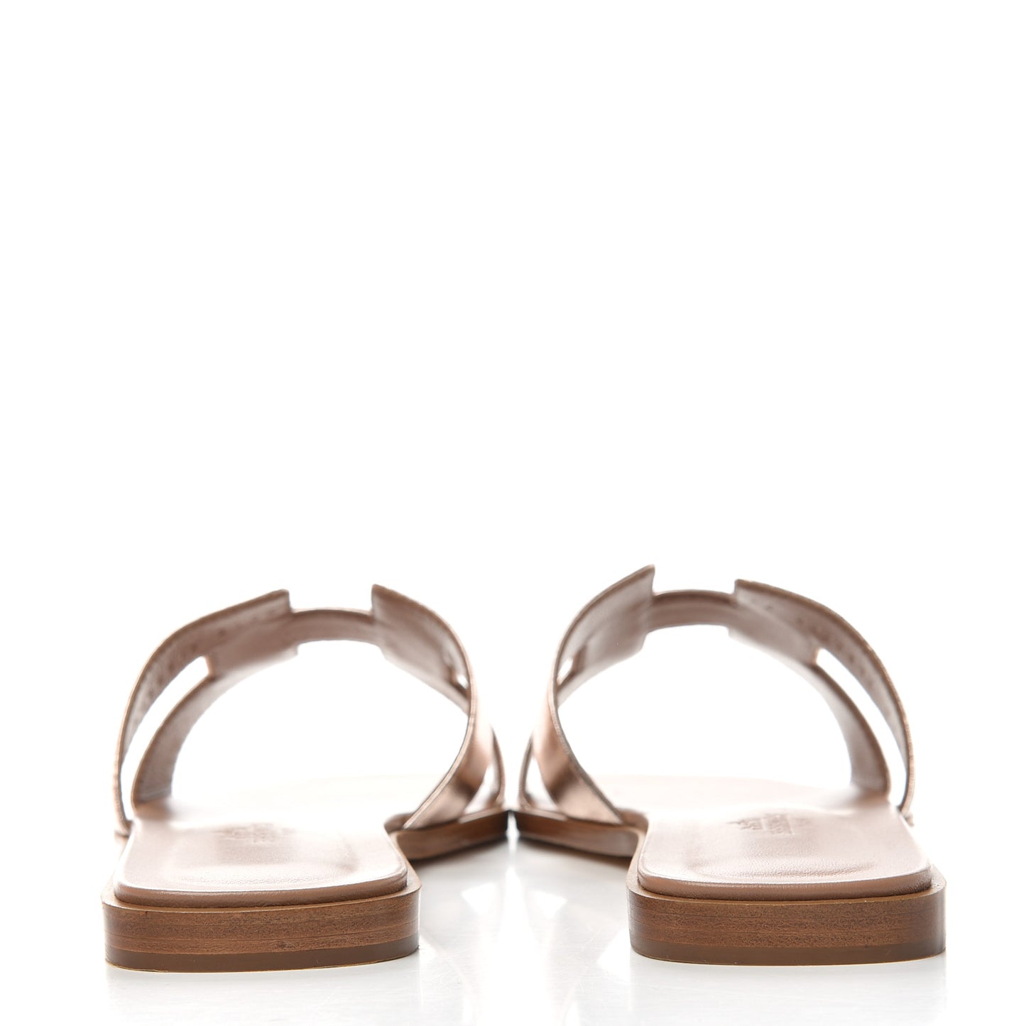 Metallic Calfskin Oran Sandals 38 Rose Dore