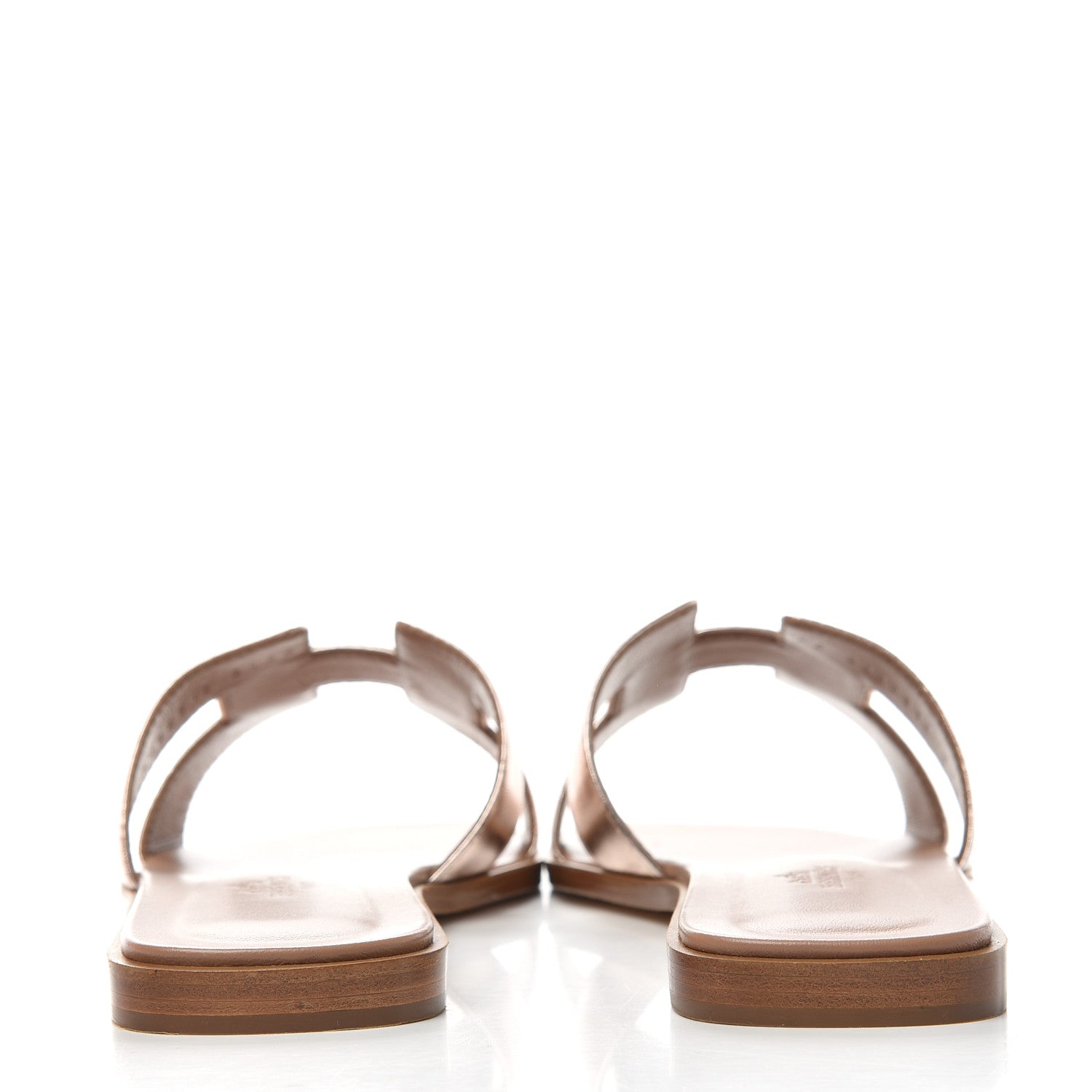 Hermes Metallic Calfskin Oran Sandals 38 Rose Dore 7 of 11