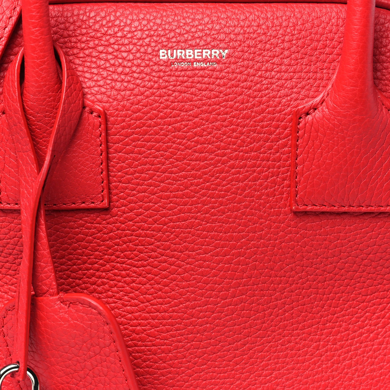 Burberry Soft Grain Calfskin Small Cube Bowling Bag Bright Red 7 of 10