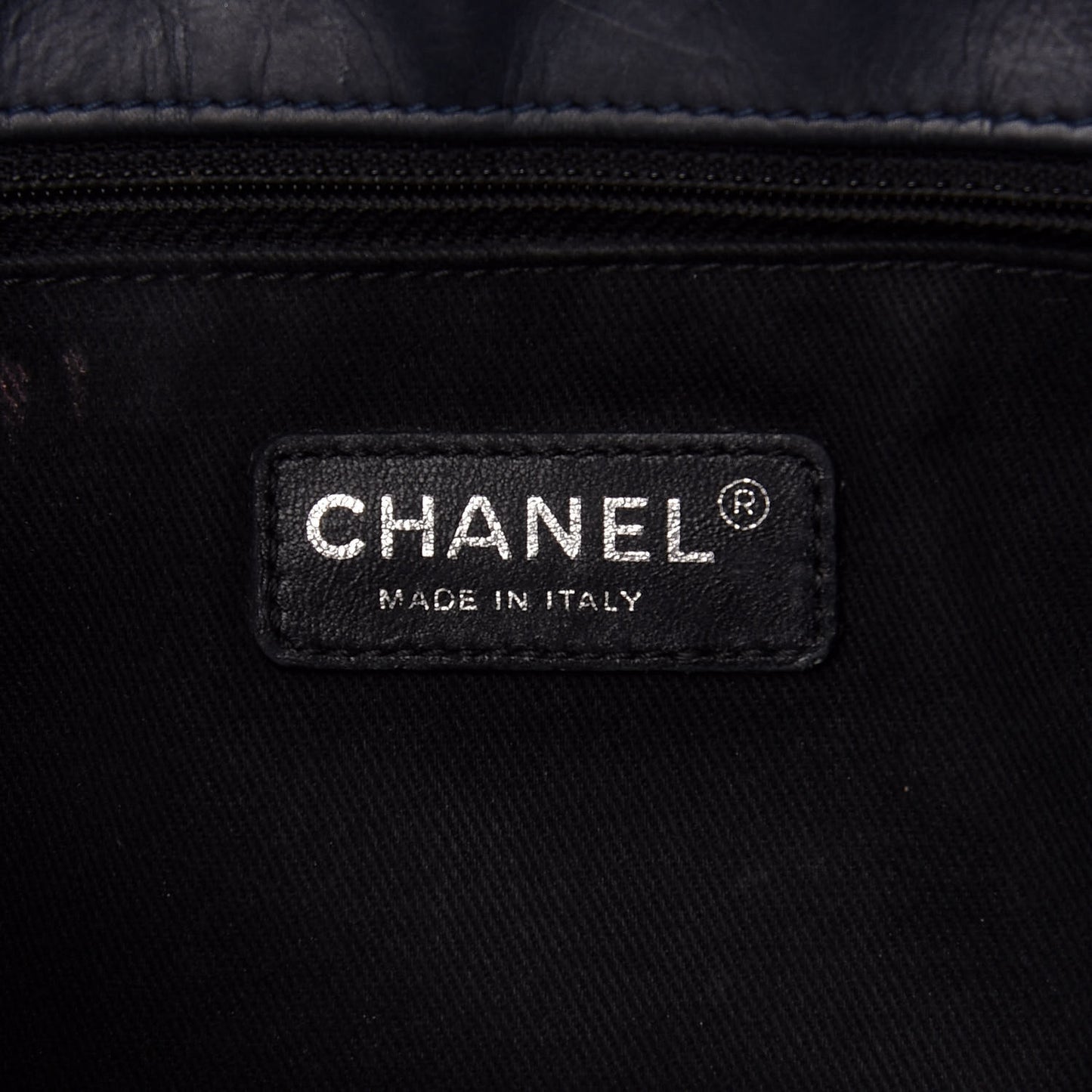 Washed Lambskin Quilted Studded CC Flap Blue Black