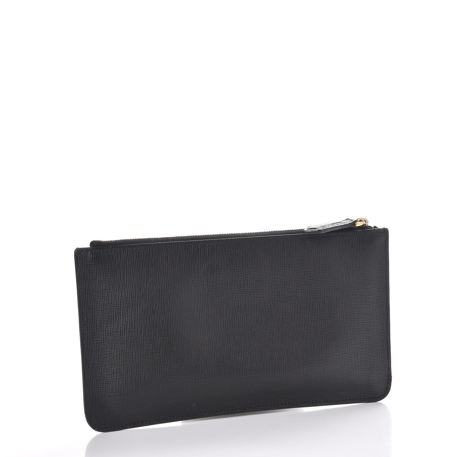 Fendi Vitello Elite Monster Eyes Zip Pouch Black Yellow 2 of 9