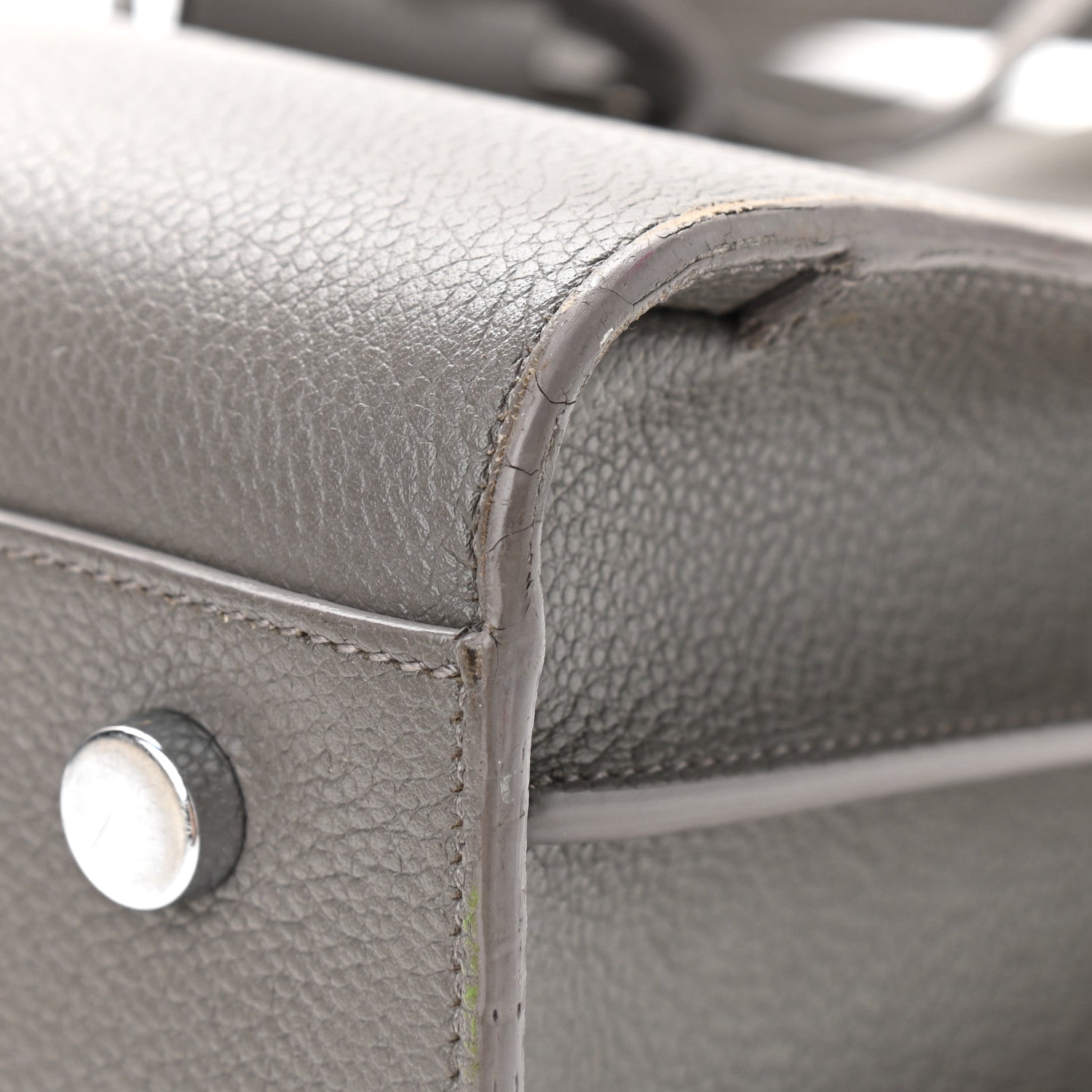 Saint Laurent Grained Calfskin Small Sac De Jour Grey 10 of 12