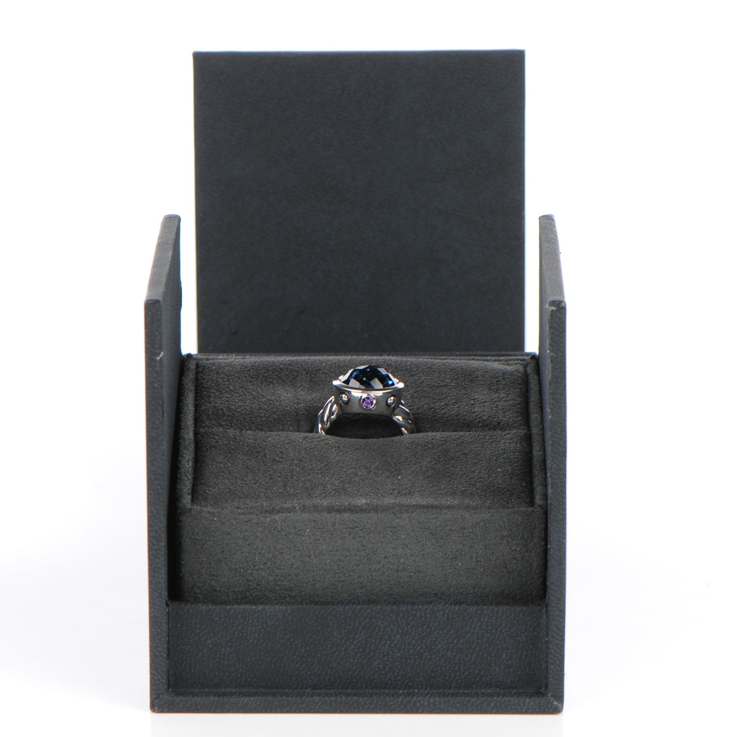 David Yurman Sterling Silver Blue Topaz Amethyst 11mm Renaissance Ring 49 5 5 of 5