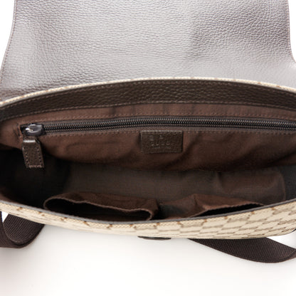 Gucci Monogram Flap Messenger Bag Beige Dark Brown 5 of 13
