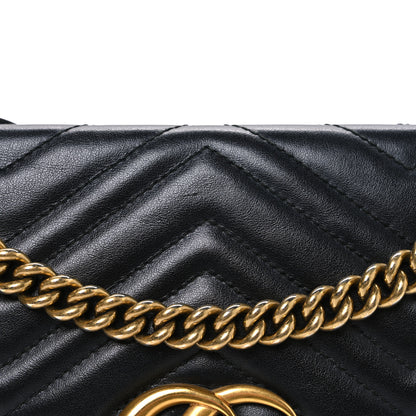 Gucci Calfskin Matelasse Small GG Marmont Shoulder Bag Black 8 of 11