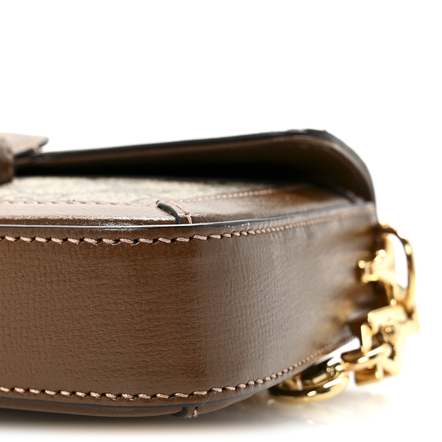 Gucci GG Supreme Monogram Azalea Calfskin Horsebit 1955 Mini Bag Beige Ebony Brown Sugar 10 of 11