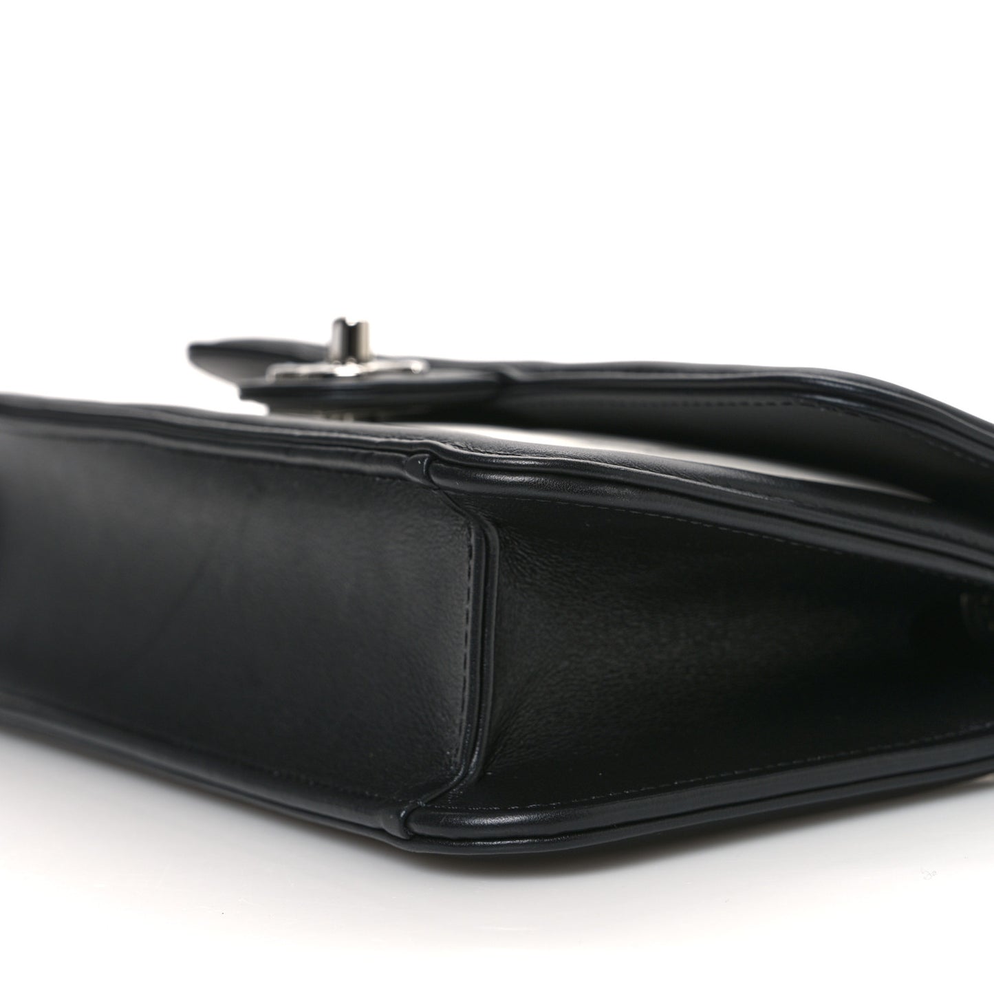 Lambskin Calfskin Small Chocolate Bar Flap Bag White Black