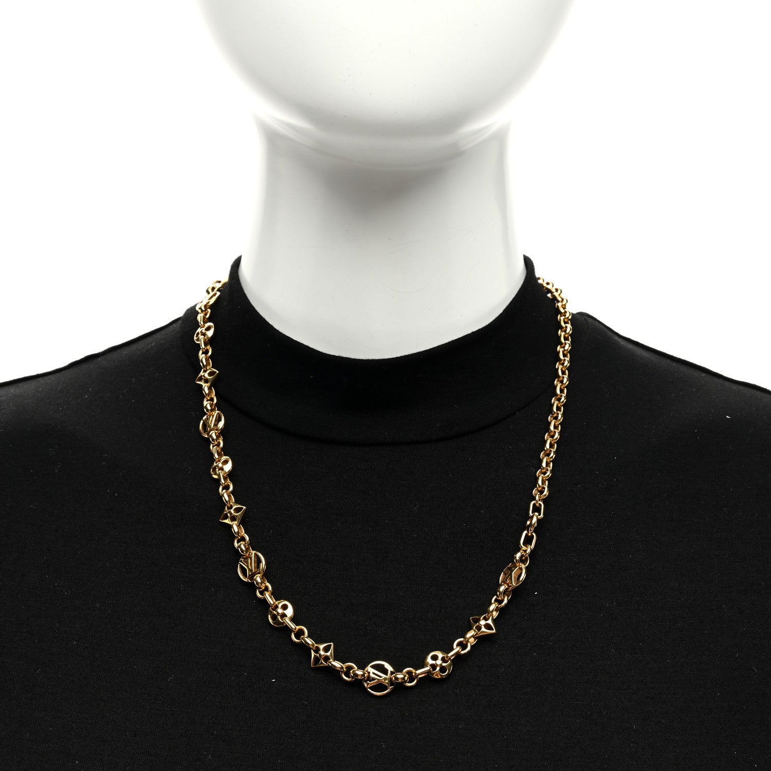 Louis Vuitton Metal Crazy in Lock Necklace Gold 2 of 5