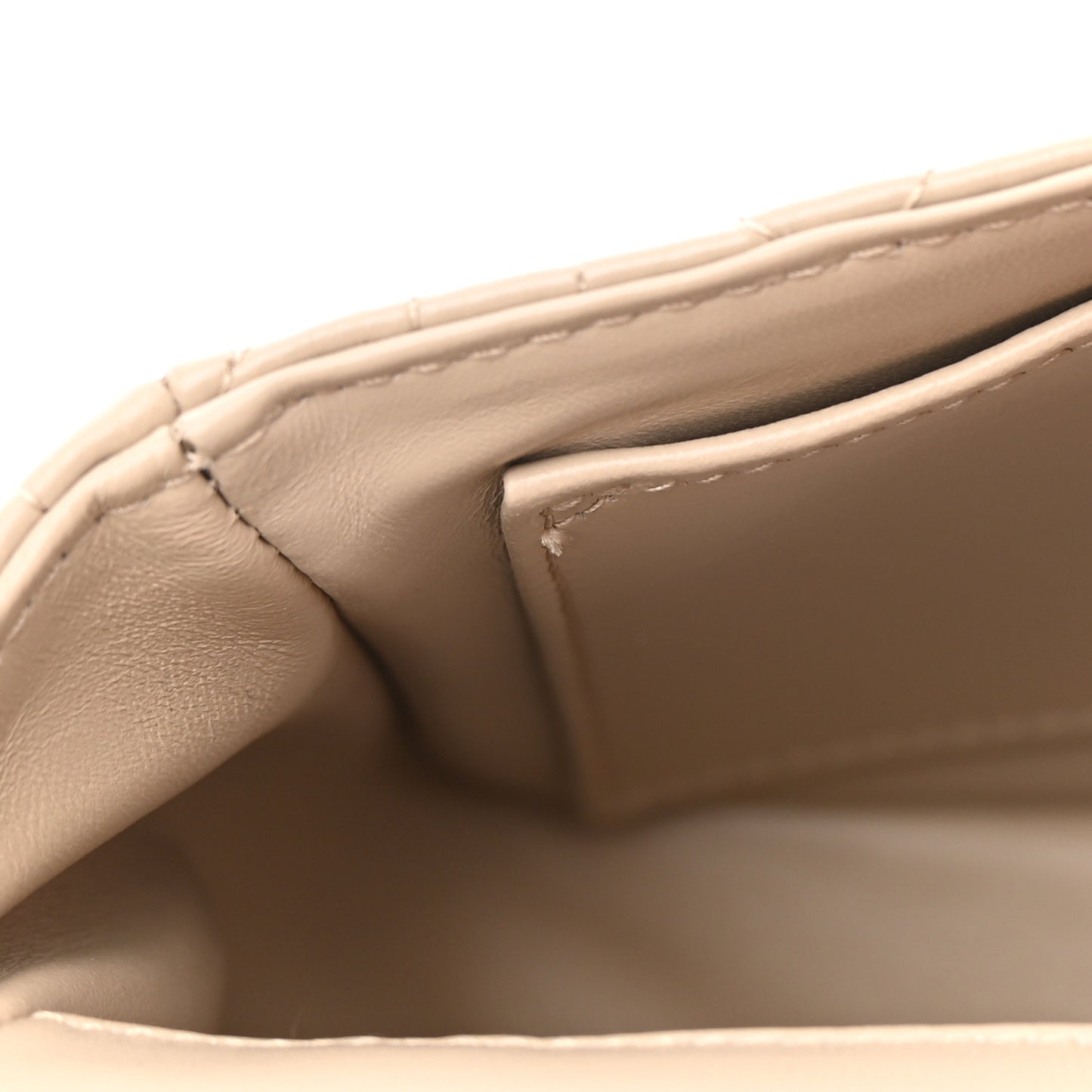 Calfskin Cannage Medium Caro Bag Beige