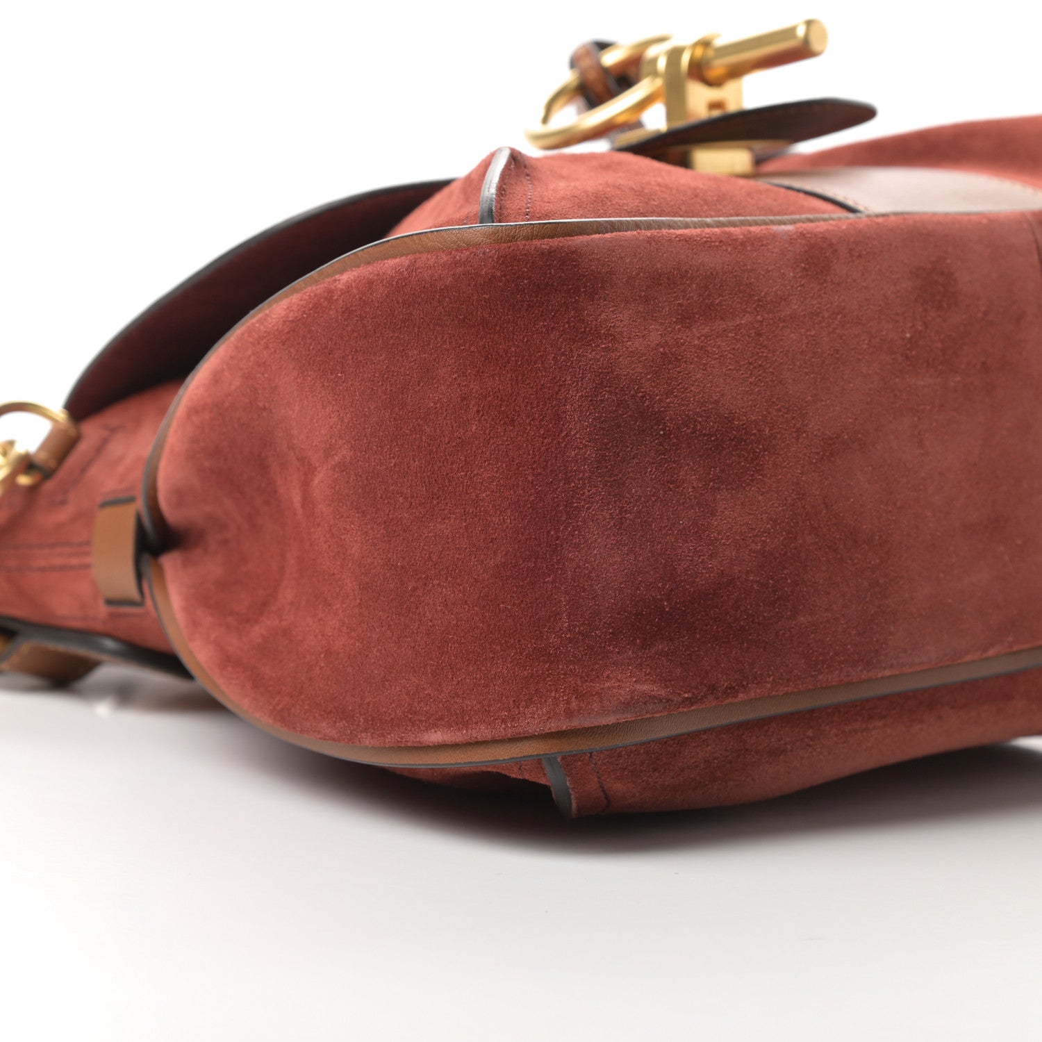 Chloe Suede Studded Small Lexa Shoulder Bag Saffron Red 9 of 13