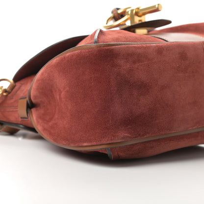 Chloe Suede Studded Small Lexa Shoulder Bag Saffron Red 9 of 13