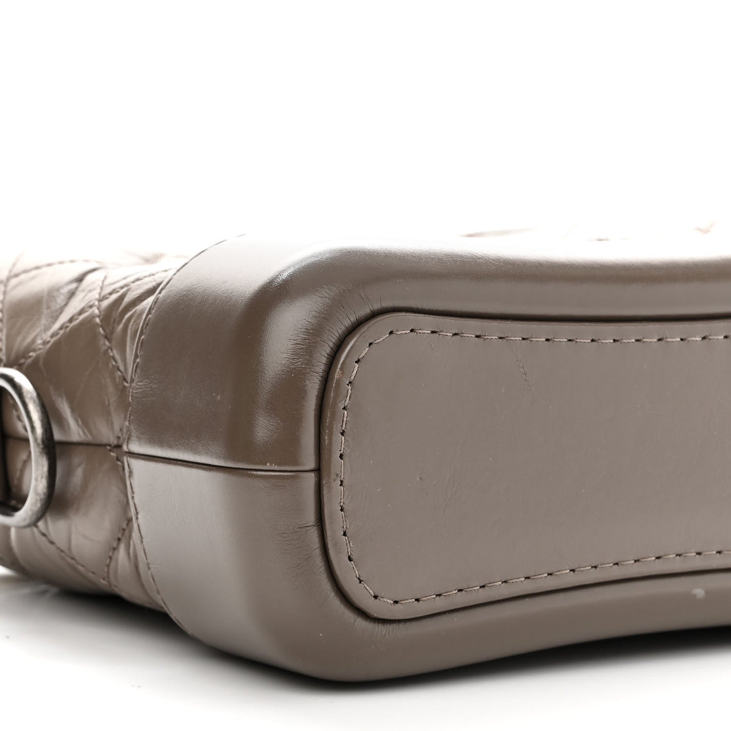 Aged Calfskin Quilted Small Gabrielle Hobo Grey