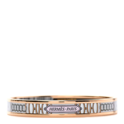 Hermes Enamel Printed Narrow Lift Profile Bracelet 65 Sable 1 of 6