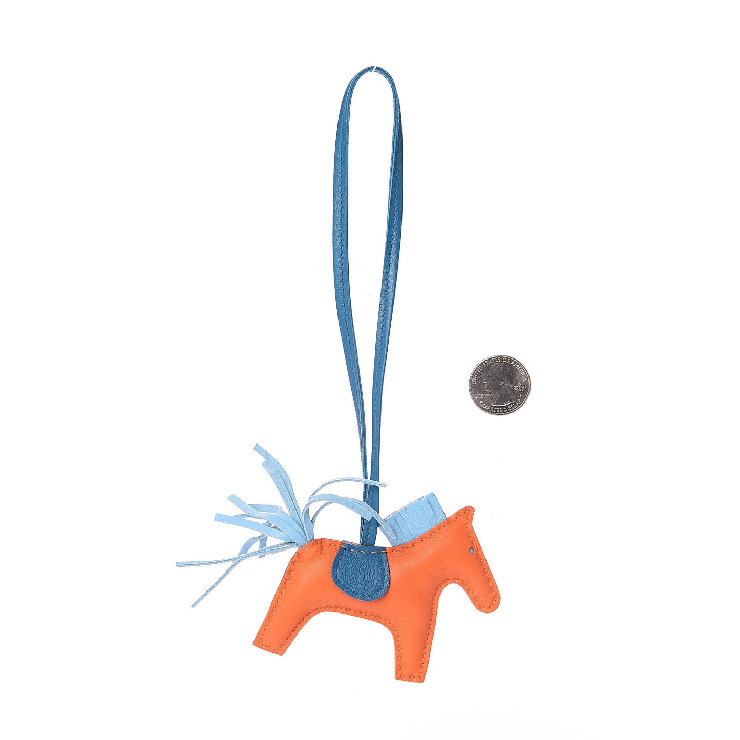 Milo Lambskin Grigri Rodeo Horse Bag Charm PM Feu Celeste Bleu Izmir