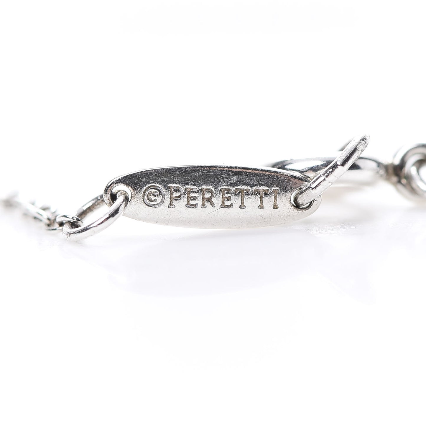 Sterling Silver Rhodonite Elsa Peretti Open Heart Pendant Necklace