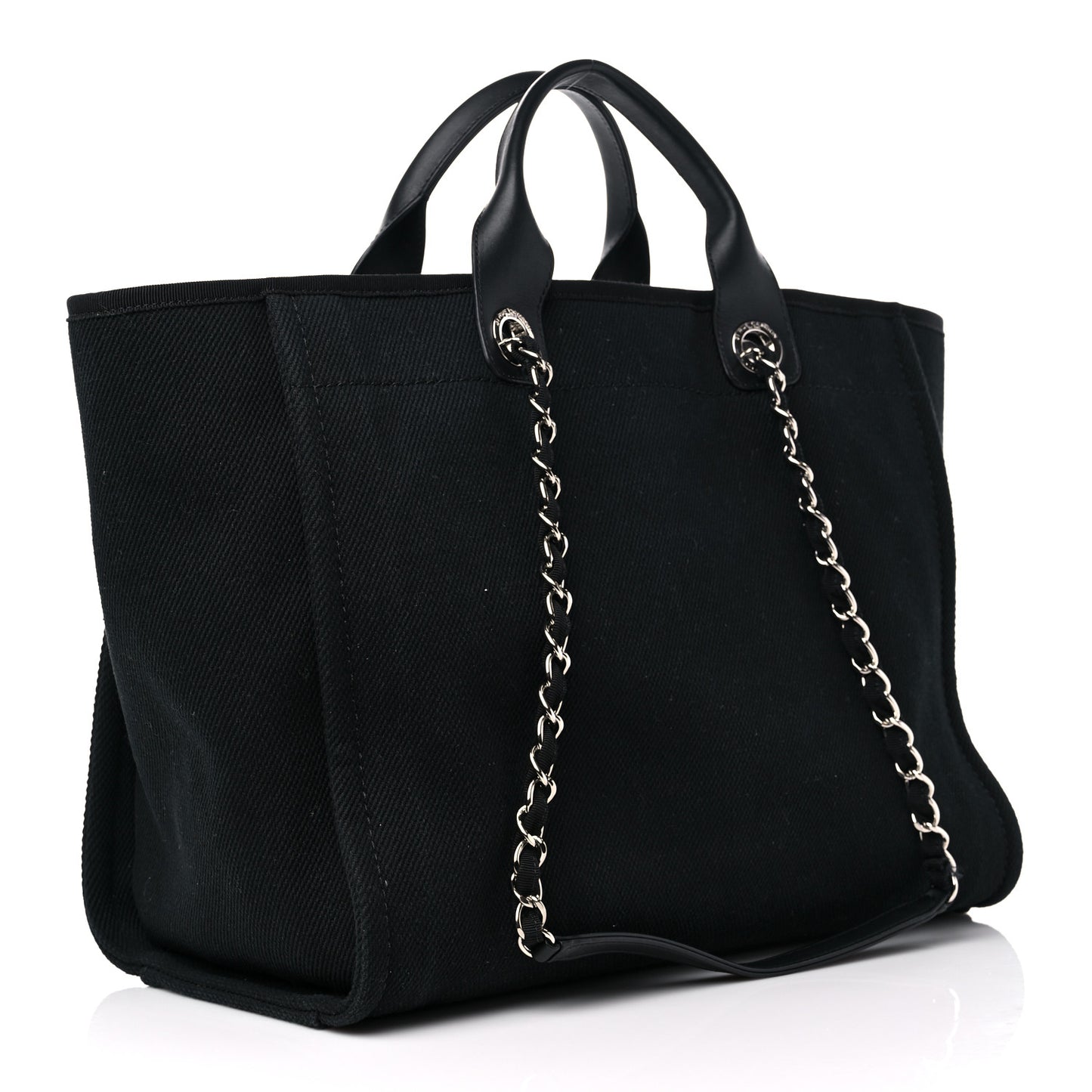 Canvas Pearl Medium Deauville Tote Black