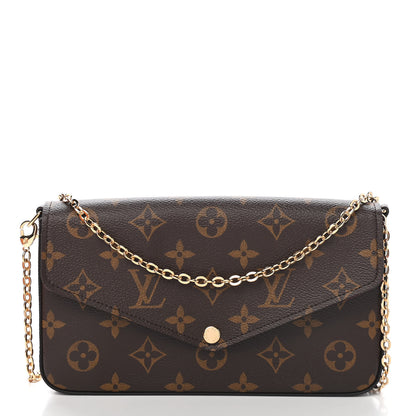 Louis Vuitton Monogram Pochette Felicie Chain Wallet Fuchsia 3 of 9