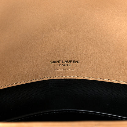 Saint Laurent Lambskin Chevron Quilted Large Loulou Natural Tan 7 of 14