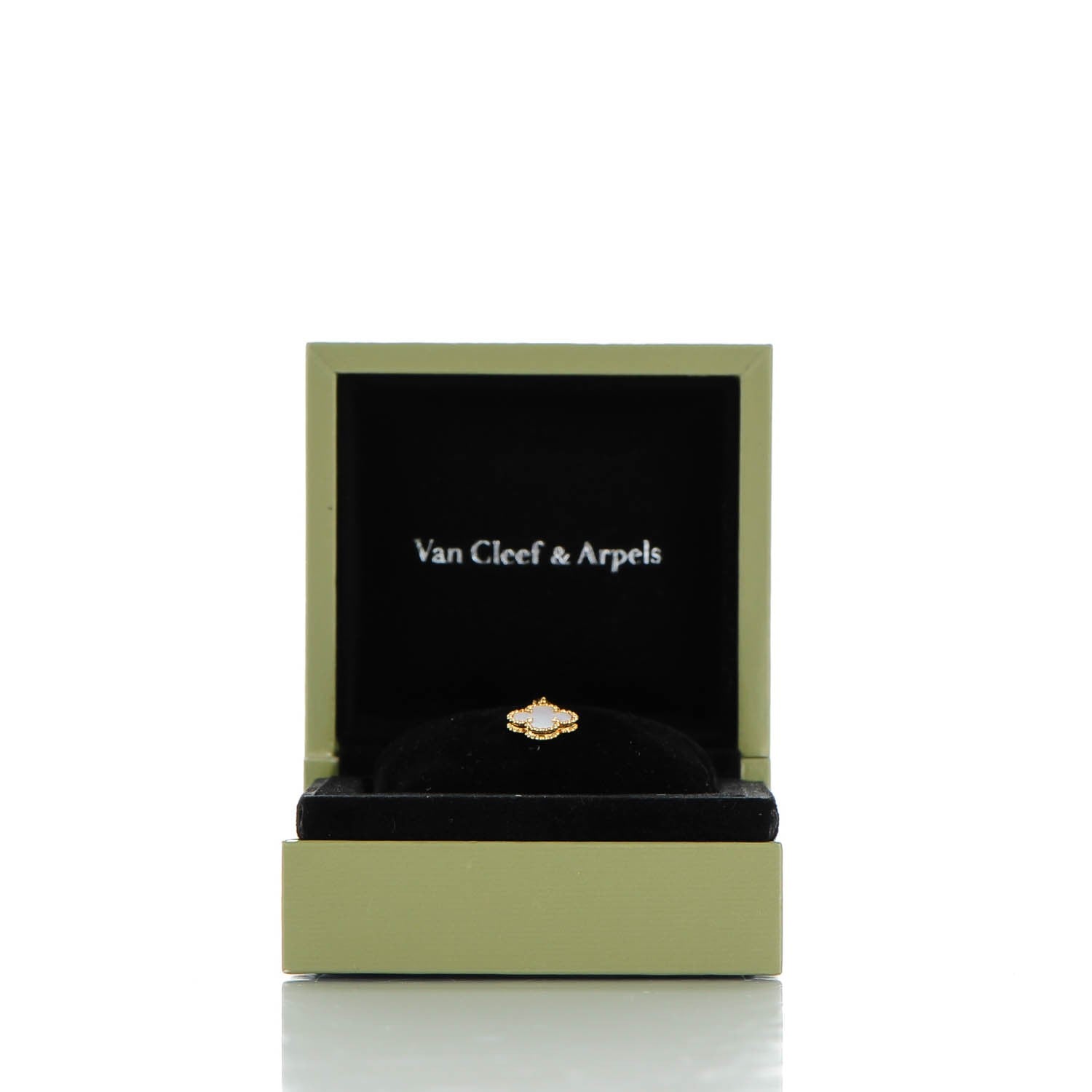 Van Cleef & Arpels 18K Yellow Gold Mother of Pearl Sweet Alhambra Pendant Necklace 7 of 7