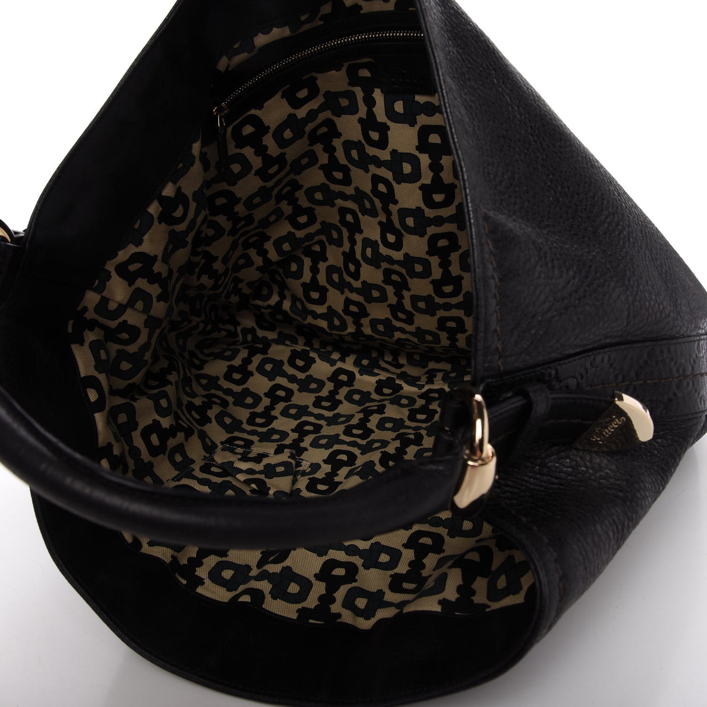 Calfskin Guccissima Trim Large Signoria Hobo Black