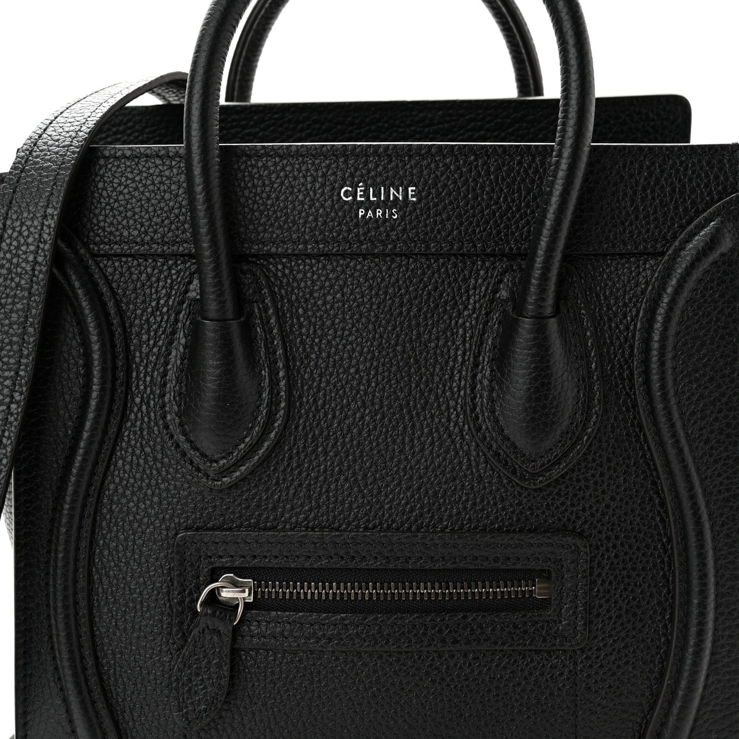 Drummed Calfskin Nano Luggage Black