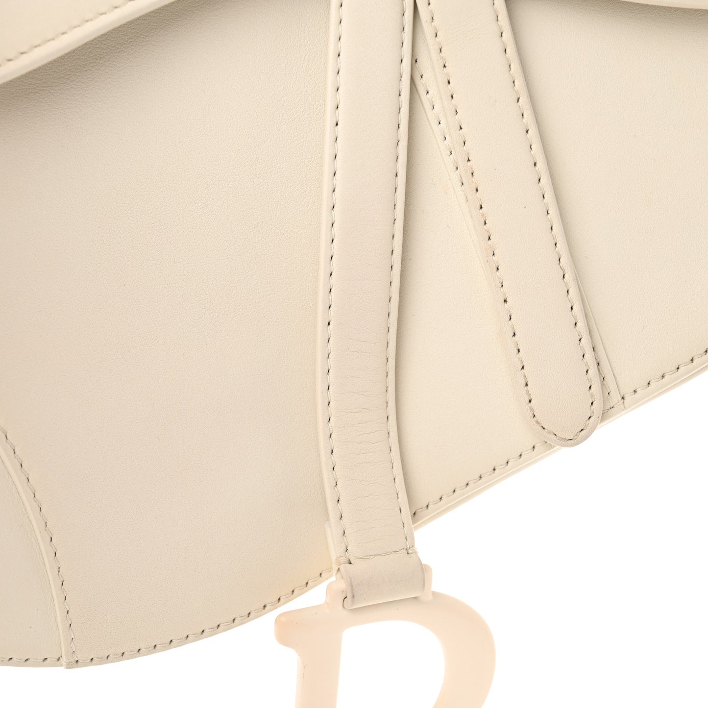 Ultra Matte Calfskin Saddle Bag Off White