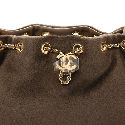 Chanel Pony Hair Mini Chanel 25 Handbag Dark Khaki 8 of 11