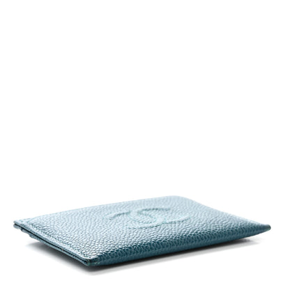 Chanel Caviar Timeless CC Card Holder Wallet Blue 4 of 10