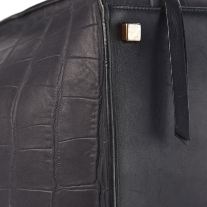 Celine Crocodile Embossed Nubuck Medium Phantom Luggage Navy 10 of 24