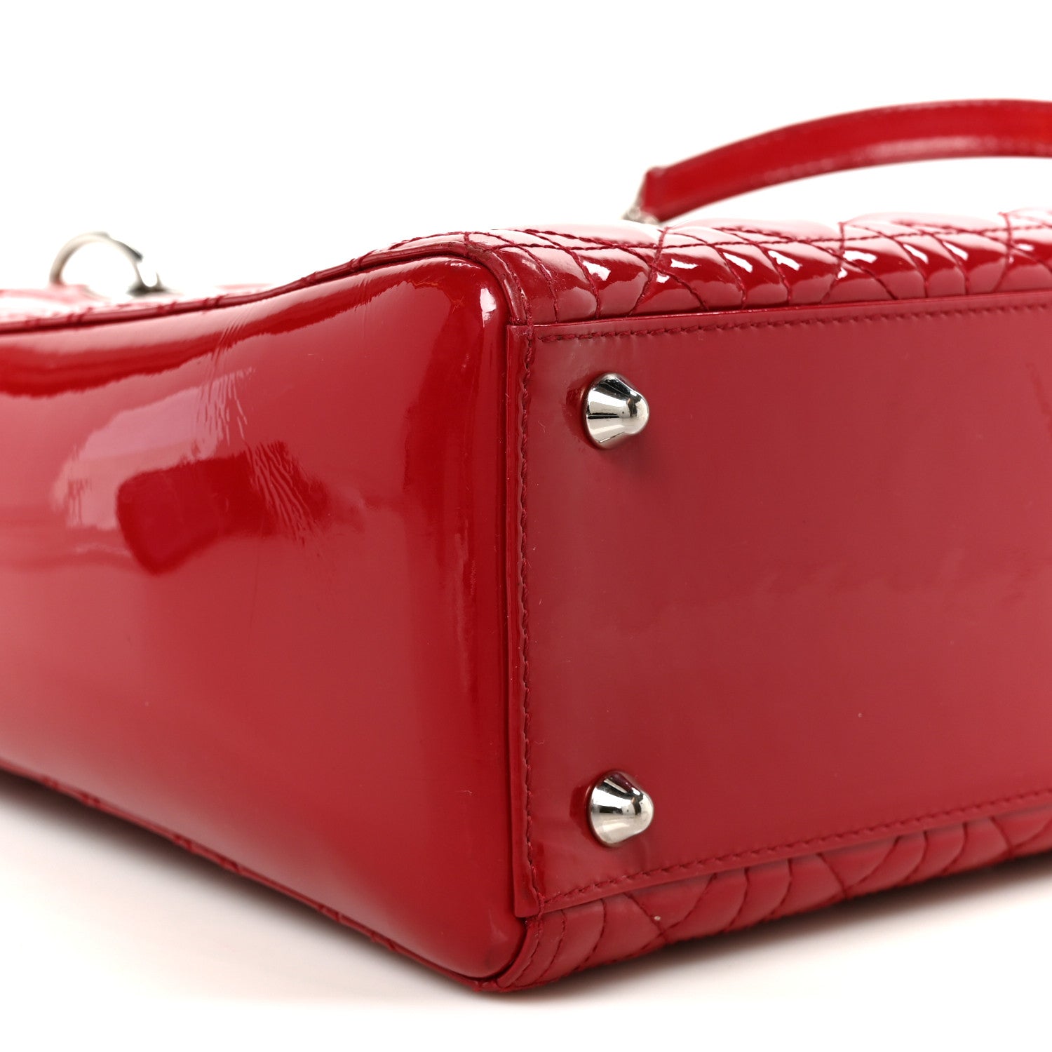 Christian Dior Patent Cannage Large Lady Dior Red 8 of 9