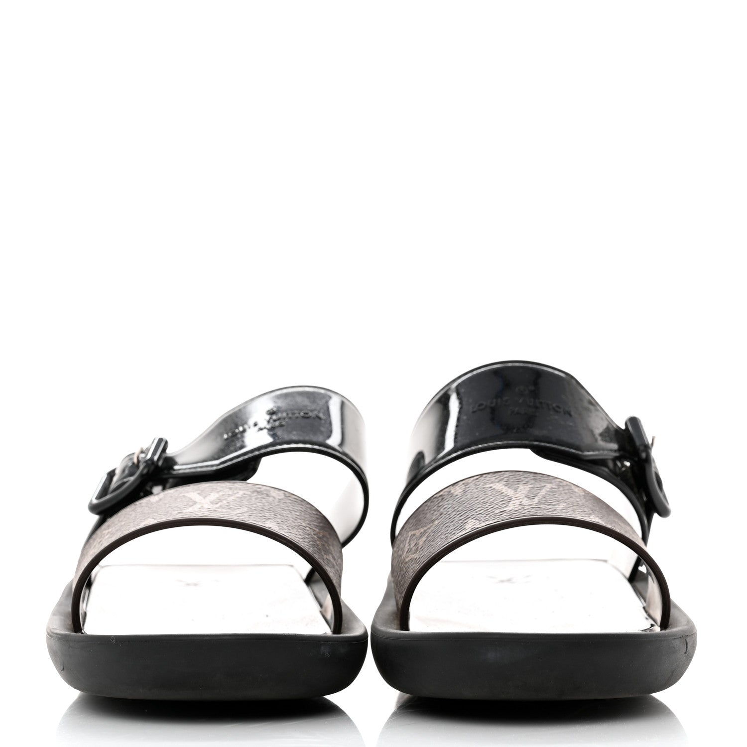 Louis Vuitton Monogram Sunbath Flat Mule Sandals 39 Black 2 of 8