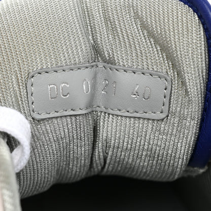 Christian Dior Smooth Calfskin Oblique Galaxy Perforated Mens B27 Low Top Sneakers 40 White Blue 9 of 11