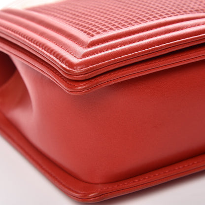 Chanel Lambskin Embossed New Medium Boy Cube Flap Red 11 of 11