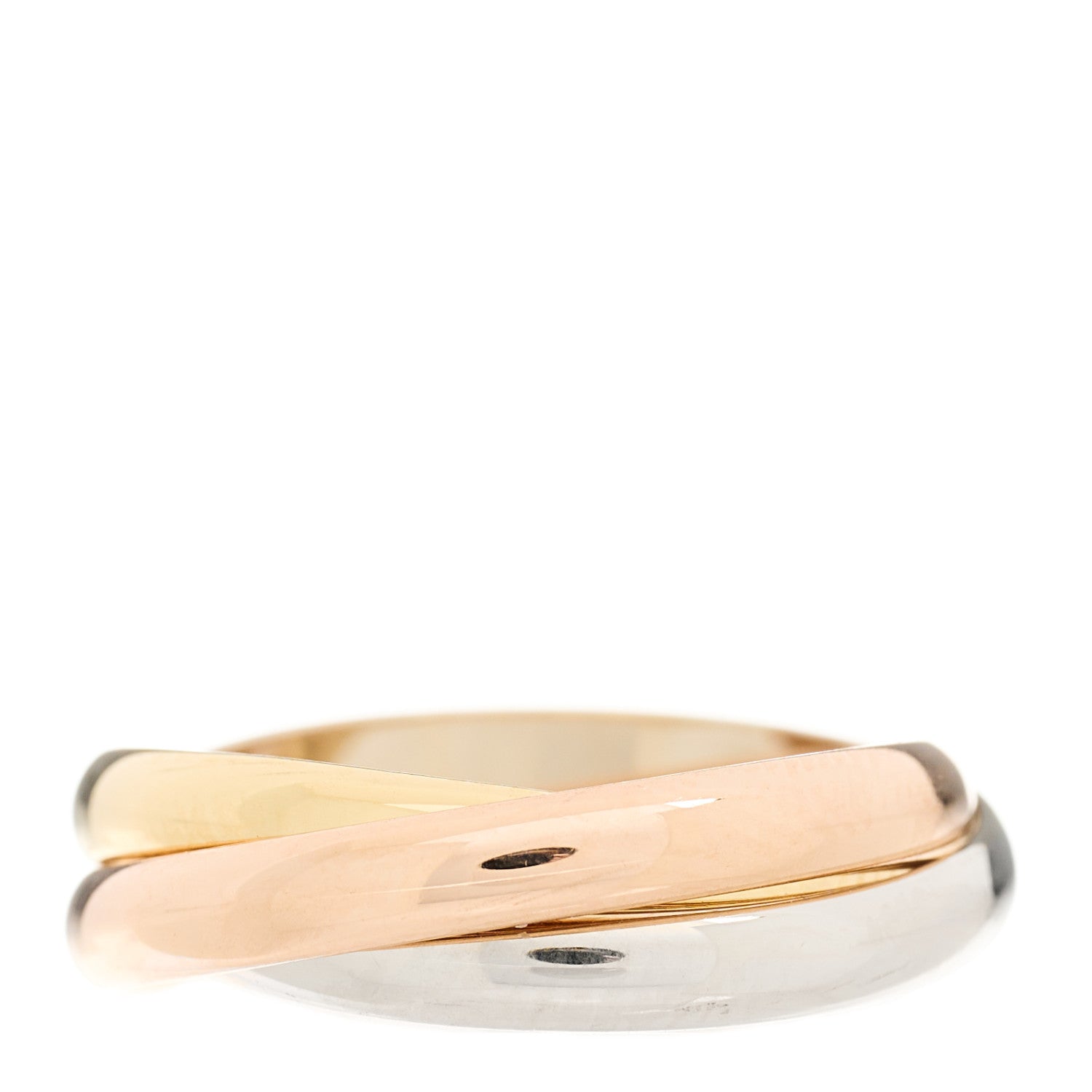 Cartier 18K Pink Yellow White Gold Small Trinity Ring 50 5.25 1 of 6