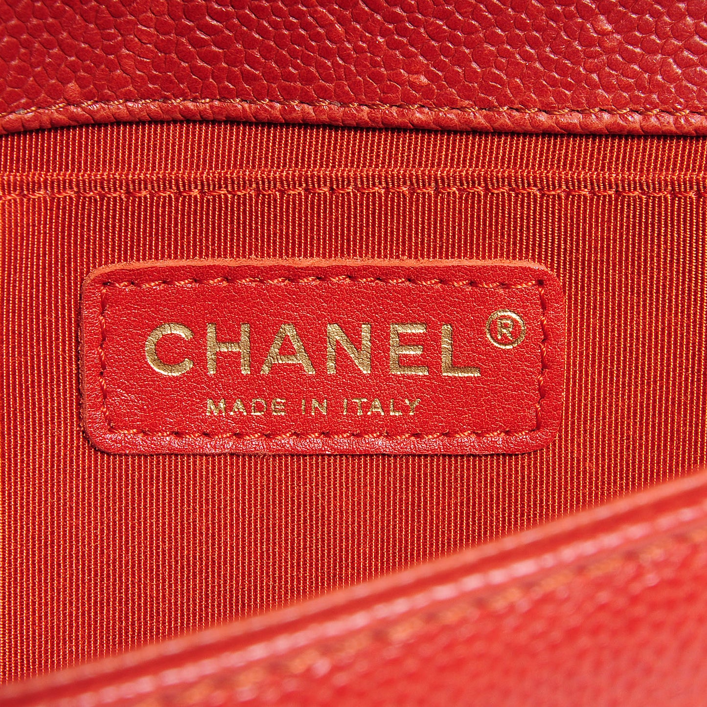 Caviar Medium Boy Flap Red