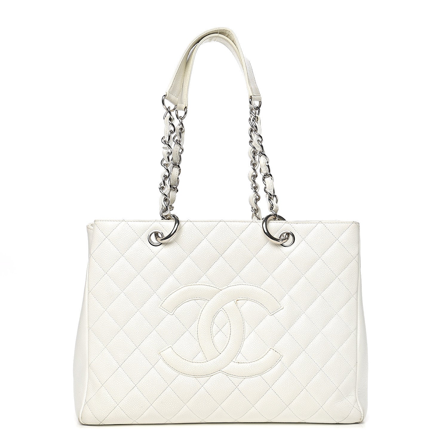 Chanel Caviar Quilted Grand Shopping Tote GST White 1 of 23