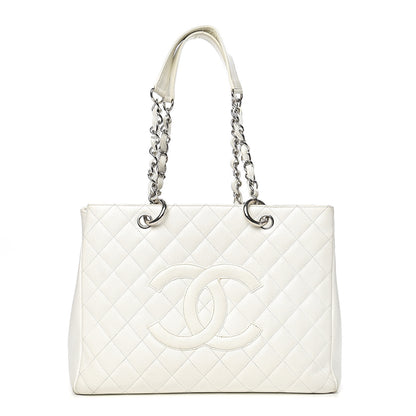 Chanel Caviar Quilted Grand Shopping Tote GST White 1 of 23