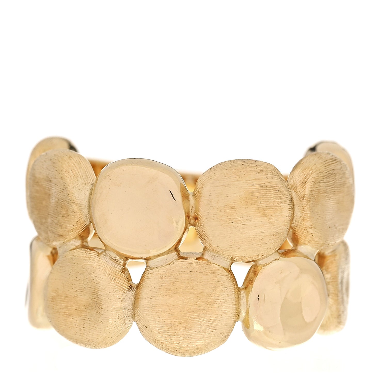 18K Yellow Gold Double Row Disc Ring  54 6.75