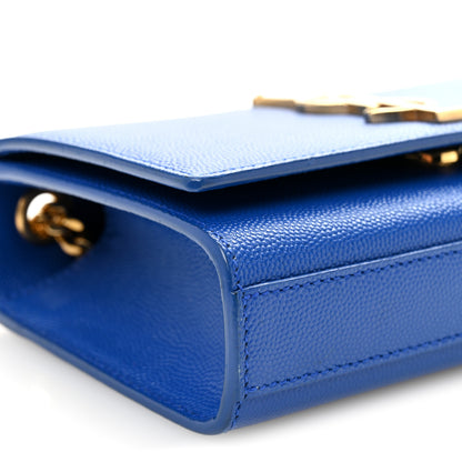 Saint Laurent Grain De Poudre Small Classic Monogram Kate Satchel Royal Blue 8 of 9