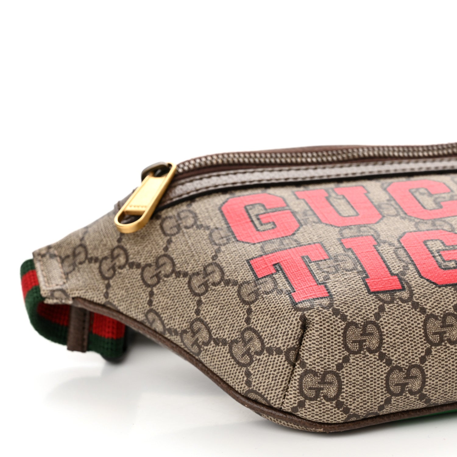 Gucci GG Supreme Monogram Textured Dollar Calfskin Gucci Tiger Belt Bag Beige Ebony Lobster Red New Shamarock New Acero 9 of 10