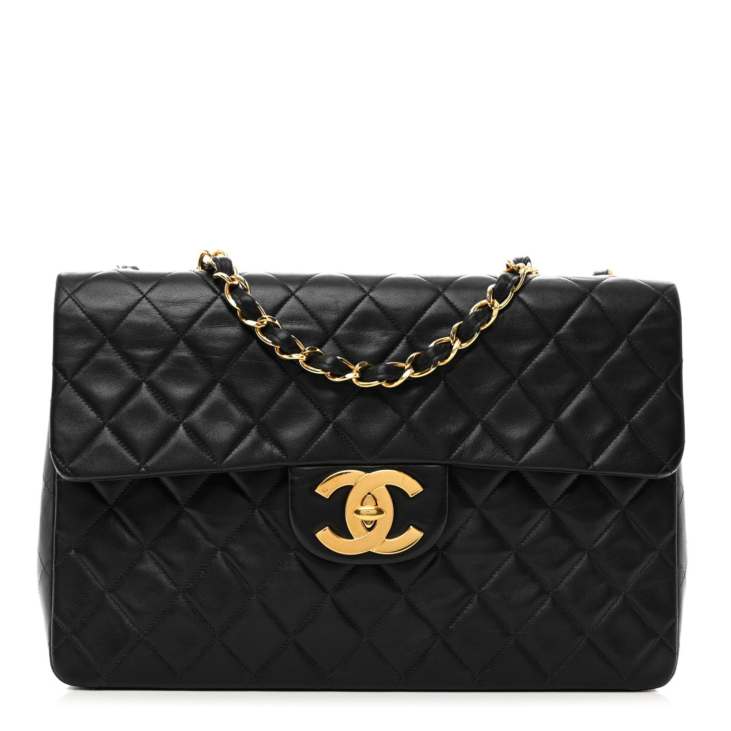 Chanel Lambskin Quilted XL Jumbo Single Flap Black 1 of 11