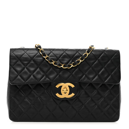 Chanel Lambskin Quilted XL Jumbo Single Flap Black 1 of 11