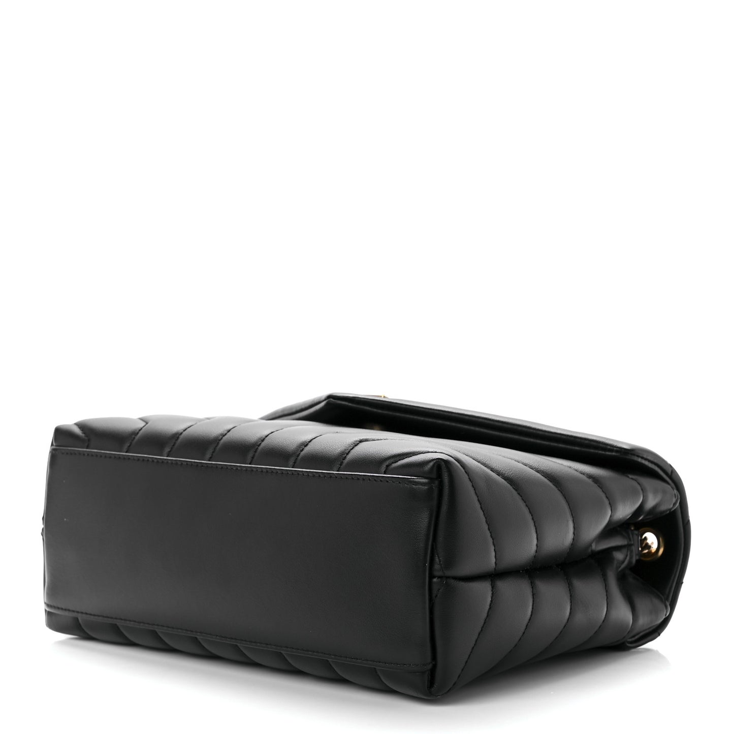 Calfskin Y Quilted Monogram Small Loulou Chain Satchel Black