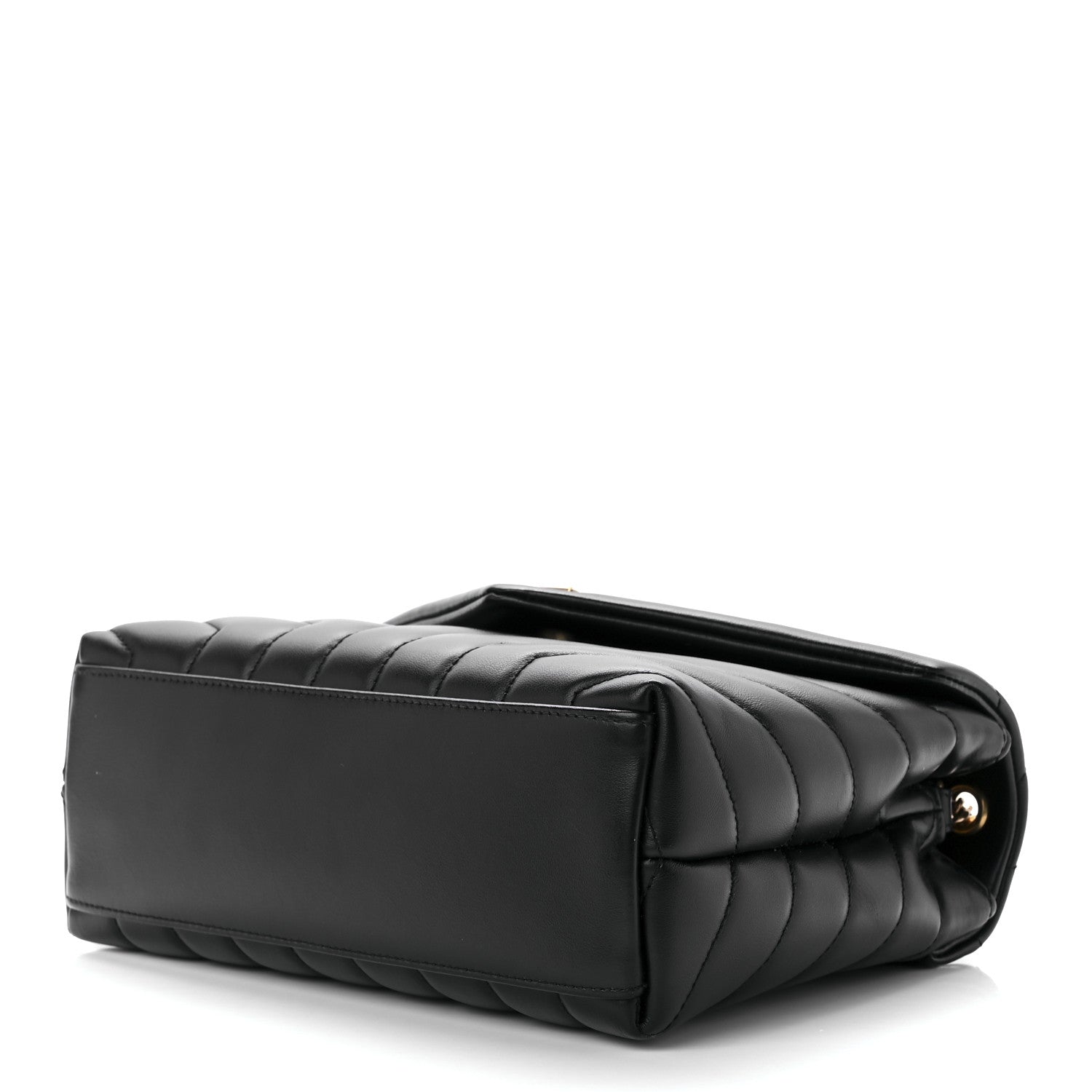 Saint Laurent Calfskin Y Quilted Monogram Small Loulou Chain Satchel Black 9 of 12