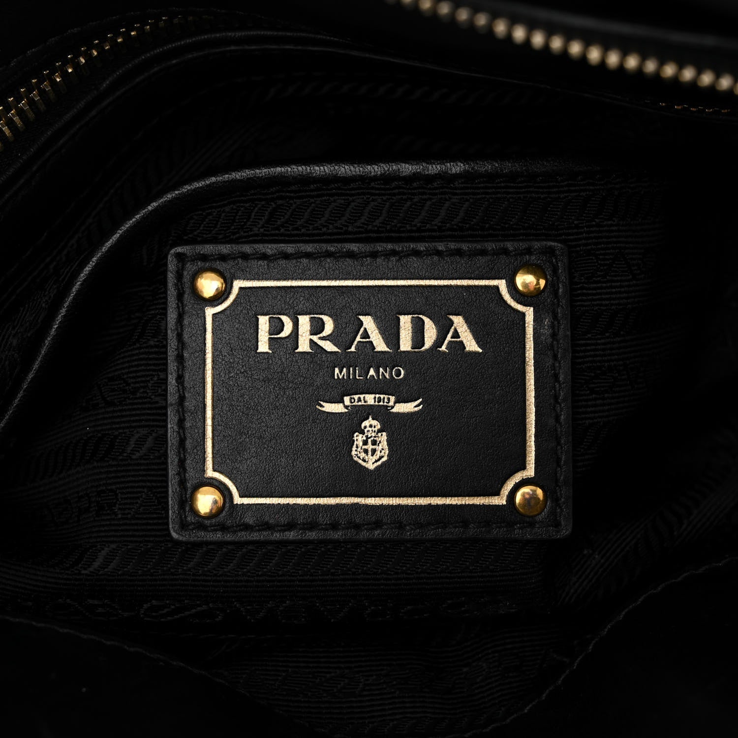 Prada Tessuto Nylon Soft Calfskin Shopping Satchel Black 6 of 11